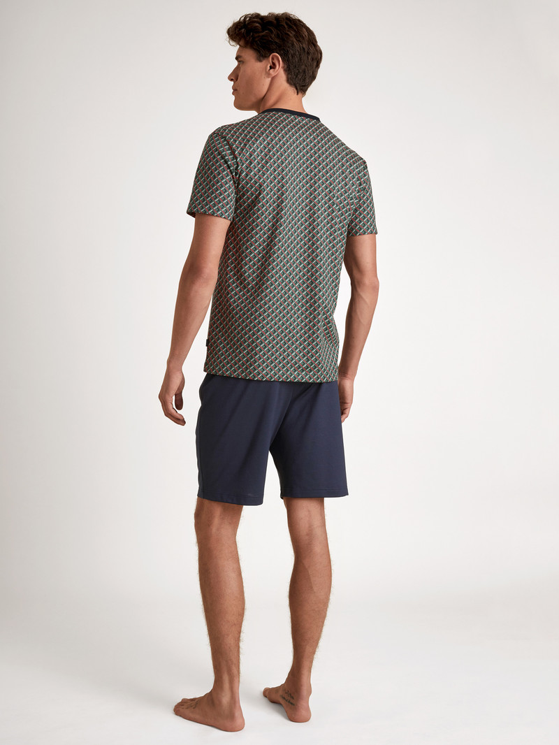 Pigiami Uomo Calida Relax Imprint 5 Short Pyjama Verdi | 0265-GDSVI