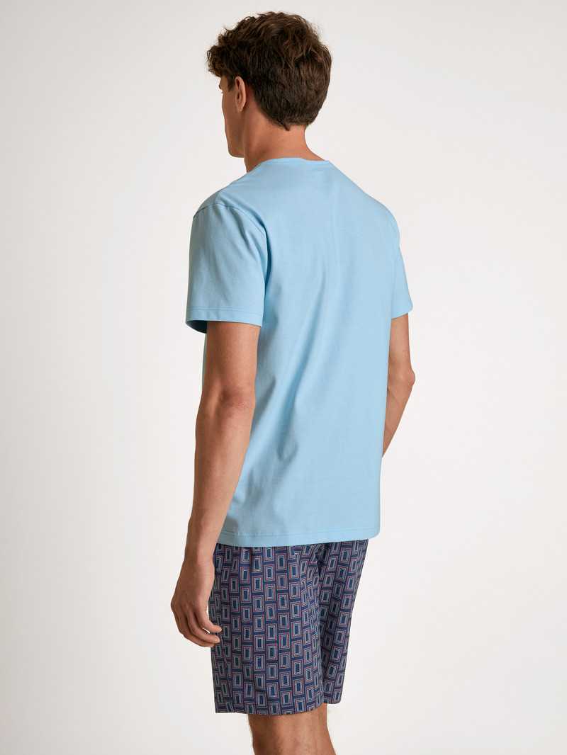 Pigiami Uomo Calida Relax Imprint 6 Short Pyjama Blu | 0249-EOWCG