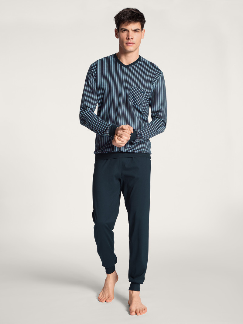 Pigiami Uomo Calida Relax Imprint Pyjama With Cuff Corallo | 8160-PLMIF