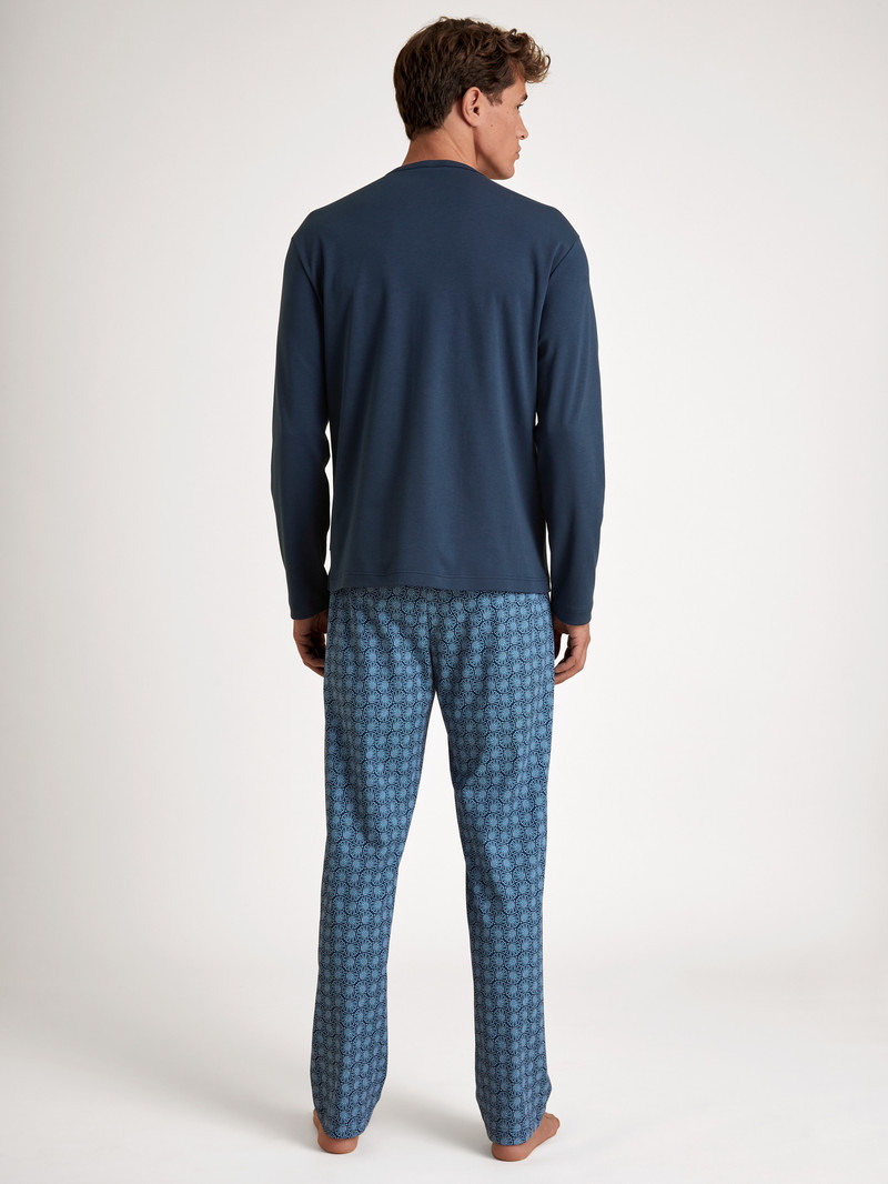 Pigiami Uomo Calida Relax Streamline 2 Pyjama Blu | 3067-VZOXT