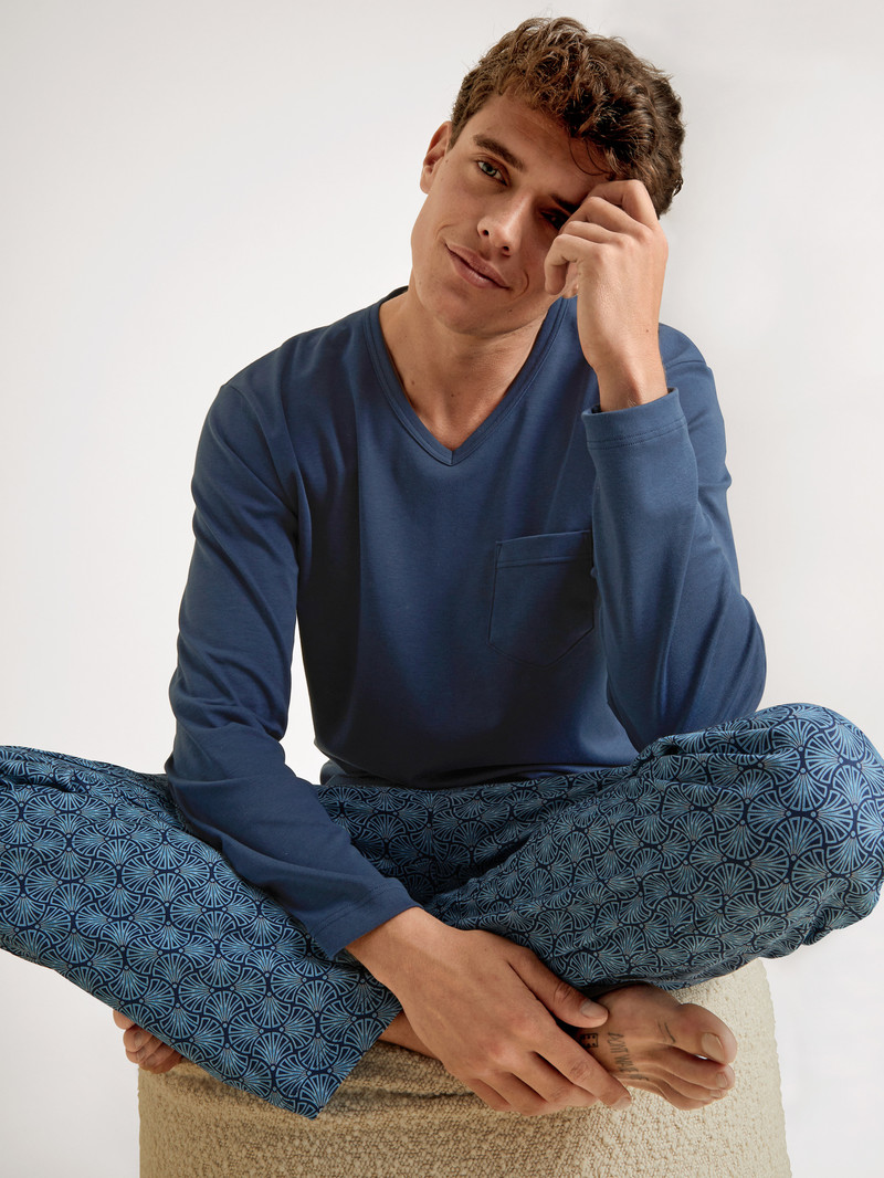 Pigiami Uomo Calida Relax Streamline 2 Pyjama Blu | 3067-VZOXT