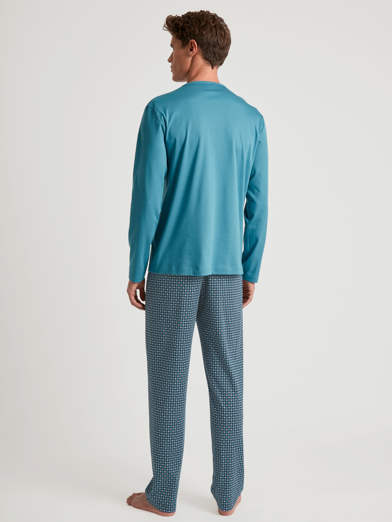 Pigiami Uomo Calida Relax Streamline 3 Pyjama Blu | 2380-ZUHYV