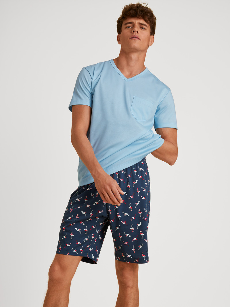 Pigiami Uomo Calida Relax Streamline 6 Short Pyjama Blu | 2836-SRGFB