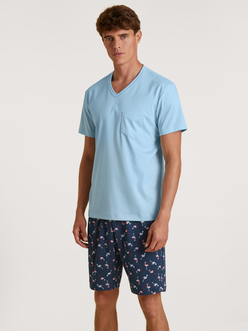 Pigiami Uomo Calida Relax Streamline 6 Short Pyjama Blu | 2836-SRGFB