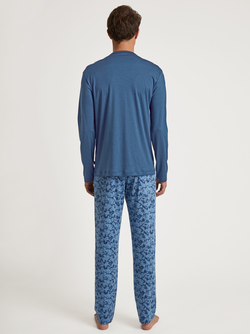 Pigiami Uomo Calida Relax Superlight Pyjama Blu | 0985-OEFDX