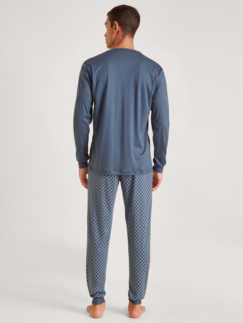 Pigiami Uomo Calida Relax Superlight Pyjama With Cuff Indaco | 8941-DCAST