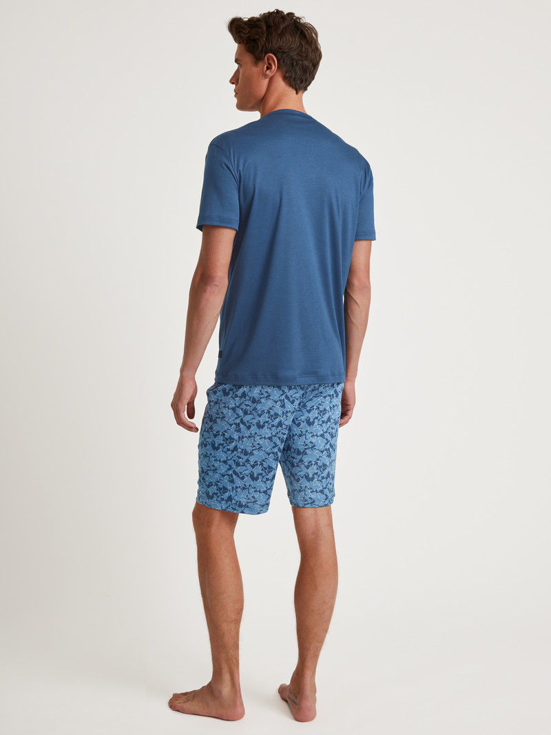 Pigiami Uomo Calida Relax Superlight Short Pyjama Blu | 3096-ODXPN