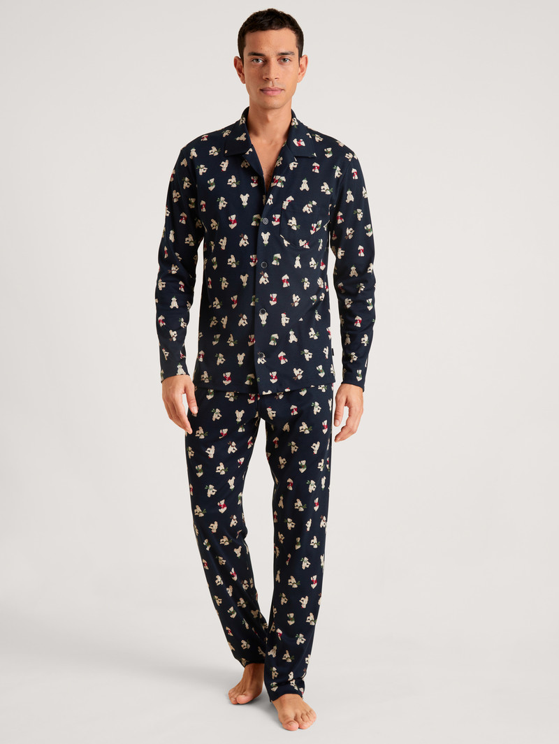 Pigiami Uomo Calida Relax Teddy Pyjama Buttoned Corallo | 2340-ETNYU