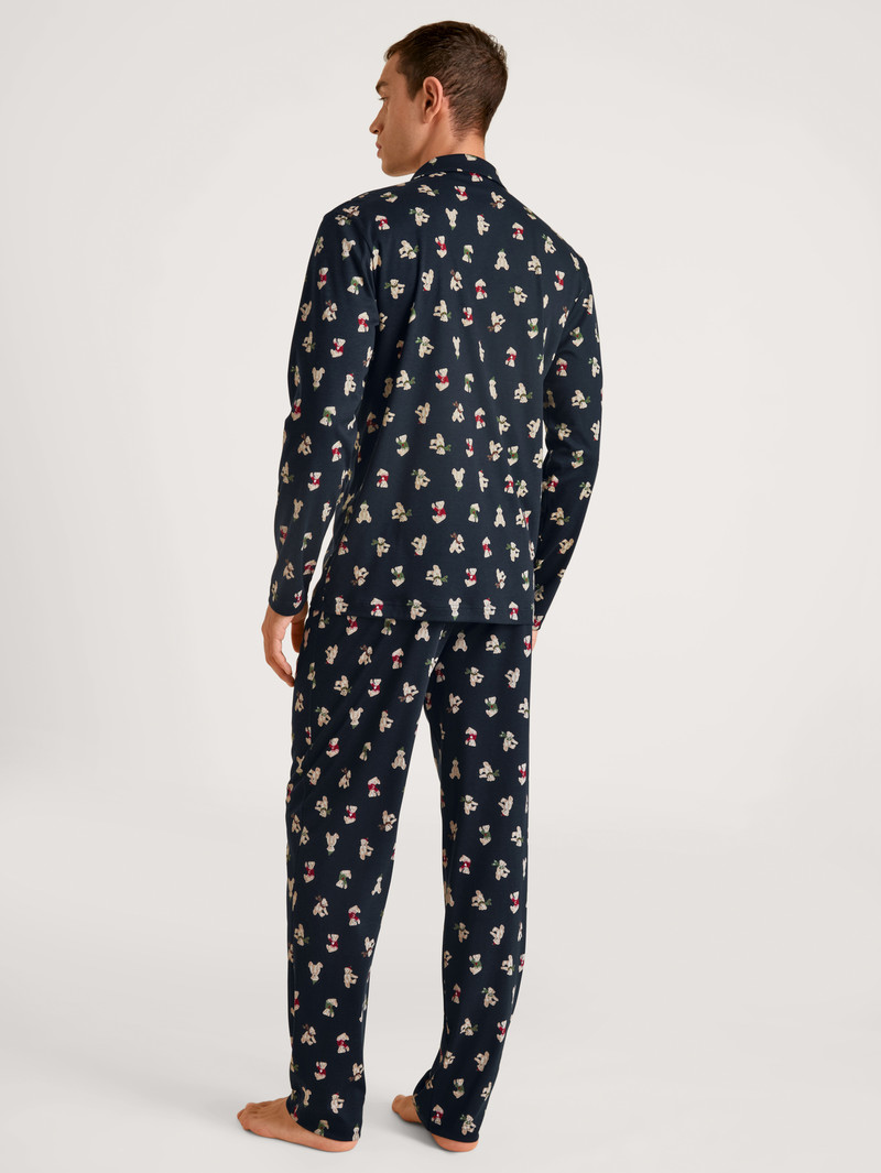 Pigiami Uomo Calida Relax Teddy Pyjama Buttoned Corallo | 2340-ETNYU