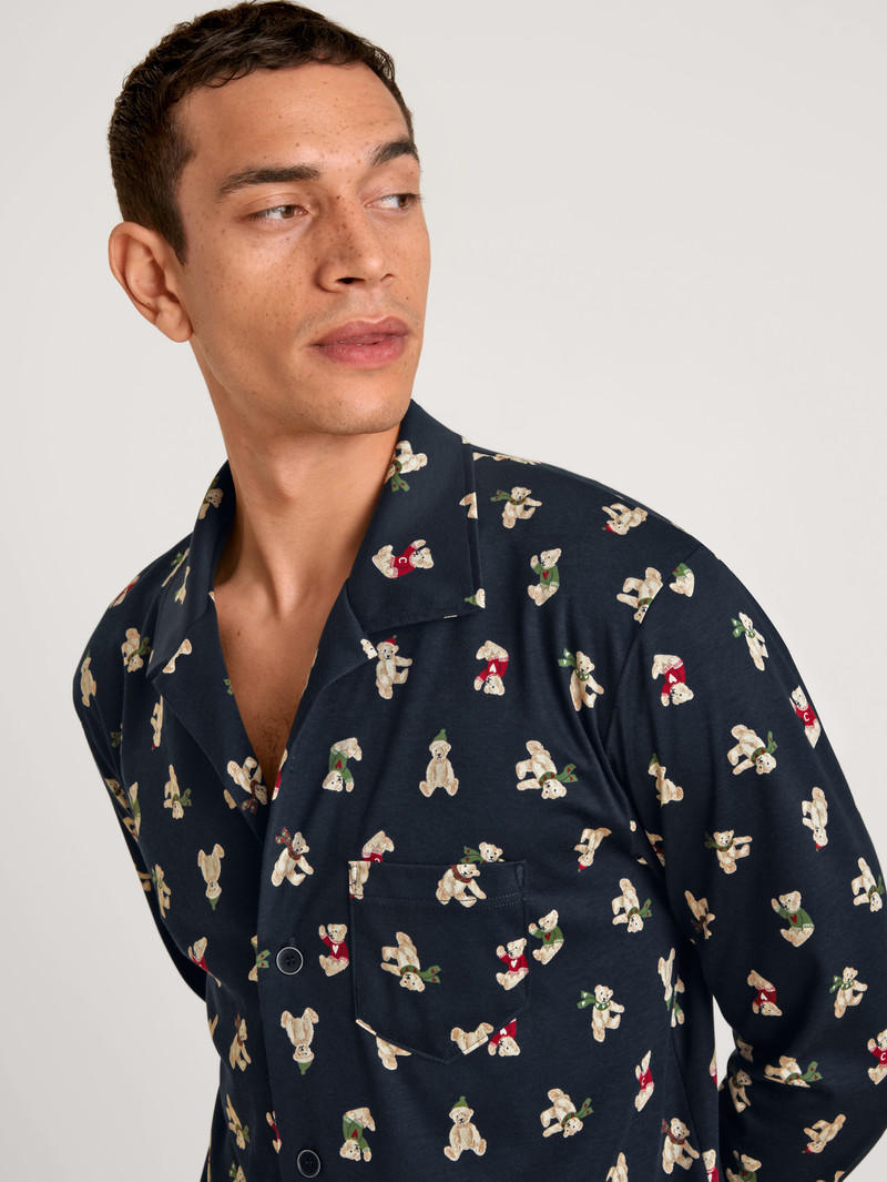 Pigiami Uomo Calida Relax Teddy Pyjama Buttoned Corallo | 2340-ETNYU