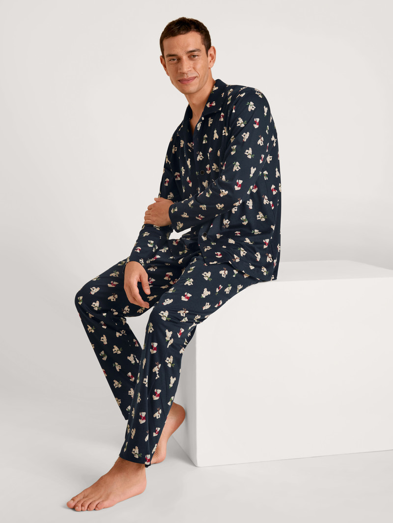 Pigiami Uomo Calida Relax Teddy Pyjama Buttoned Corallo | 2340-ETNYU