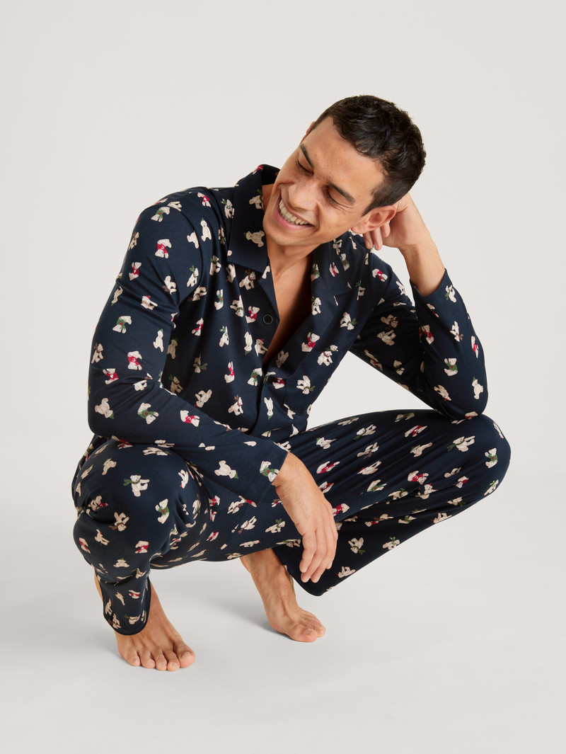 Pigiami Uomo Calida Relax Teddy Pyjama Buttoned Corallo | 2340-ETNYU