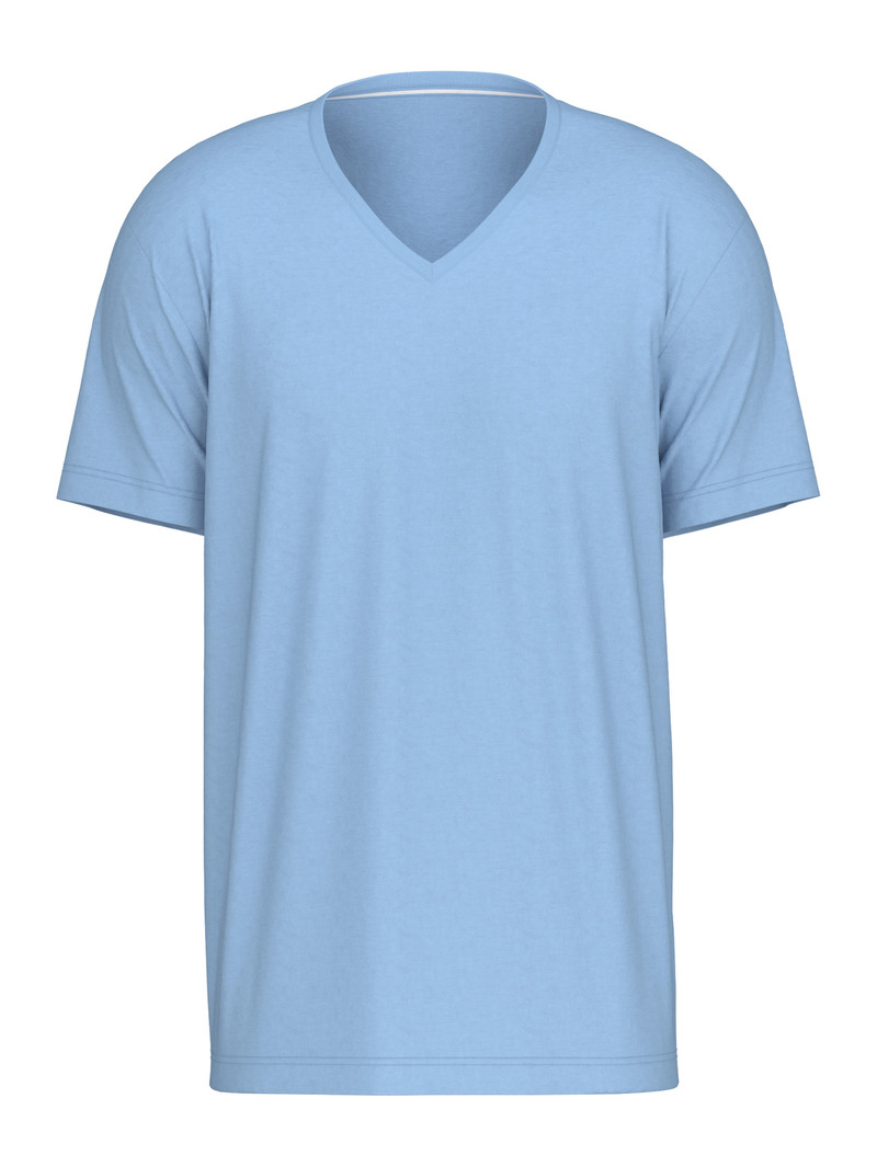 Pigiami Uomo Calida Remix Basic Sleep V-shirt Blu | 1245-EJLAN