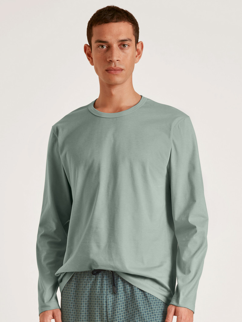 Pigiami Uomo Calida Rmx Sleep Weekend Shirt Long Sleeve Grigie | 8402-CUKJT