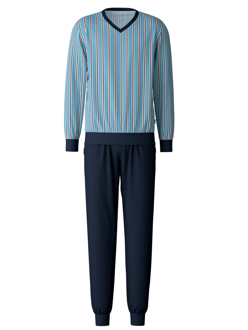 Pigiami Uomo Calida Special Pyjama With Cuff Blu | 3924-FRBLS