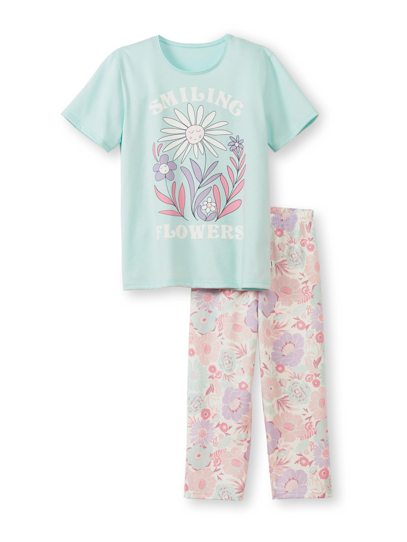 Pyjama Bambino Calida Kids Flowers 3/4 Pyjama Blu | 5719-CPMZT