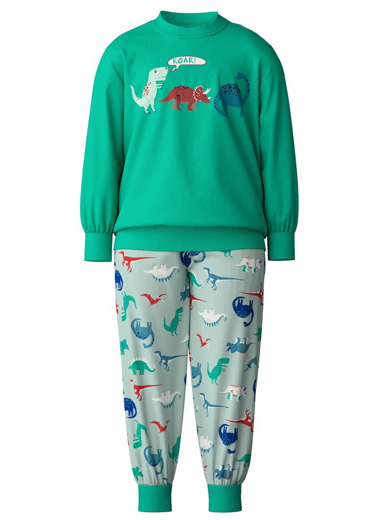 Pyjama Bambino Calida Toddlers Dino Pyjama With Cuff Verdi | 0974-GYCRM