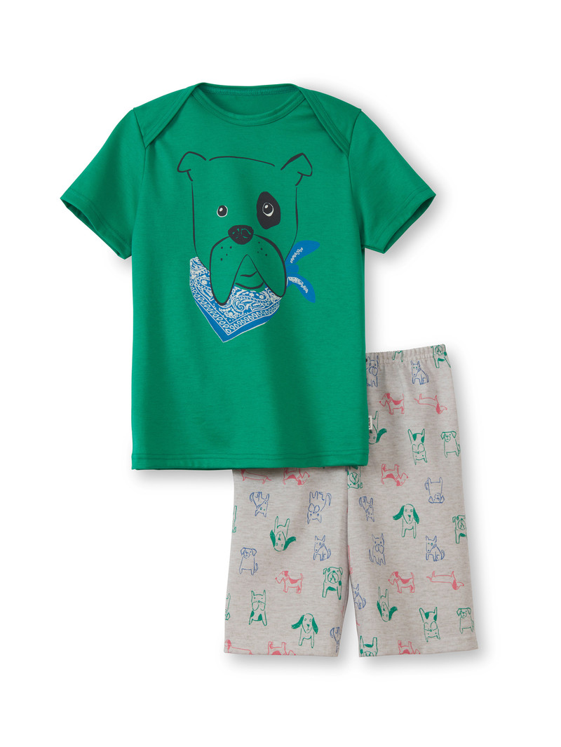 Pyjama Bambino Calida Toddlers Puppy Short Pyjama Verdi | 6254-ILWJO