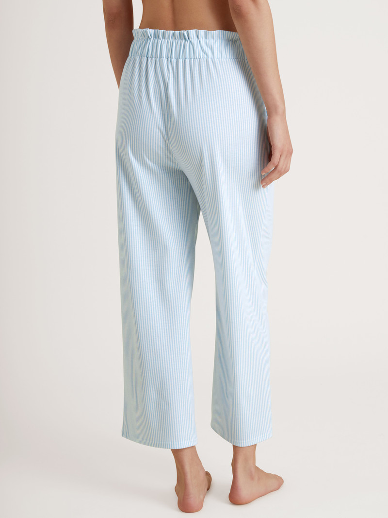 Summer Oufits Donna Calida Amalfi Journey 7/8 Pants With Paperbag Waistband Blu | 0762-GOZXK