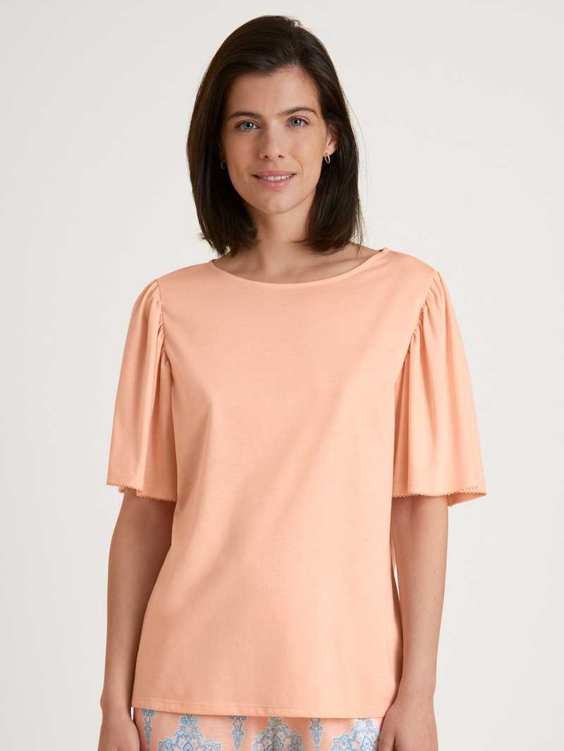 Summer Oufits Donna Calida Favourites Balance Shirt Short Sleeve Peach Parfait | 5713-BJUVC