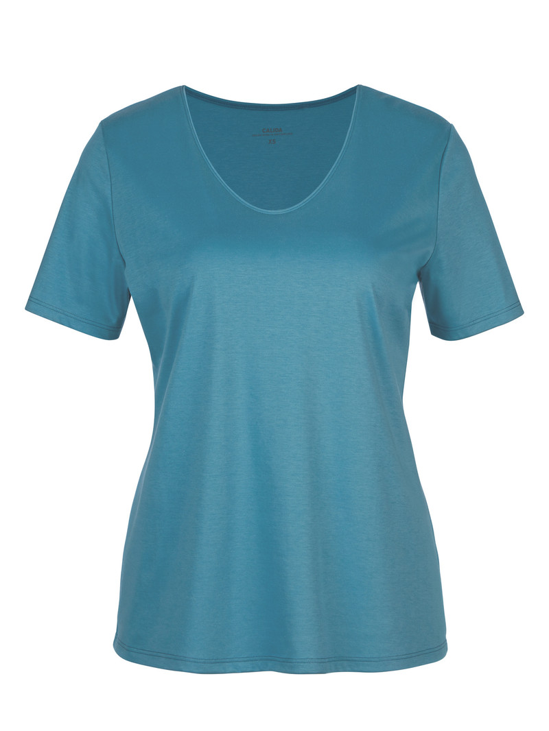 Summer Oufits Donna Calida Favourites Balance V-shirt Blu | 6938-WQGXT