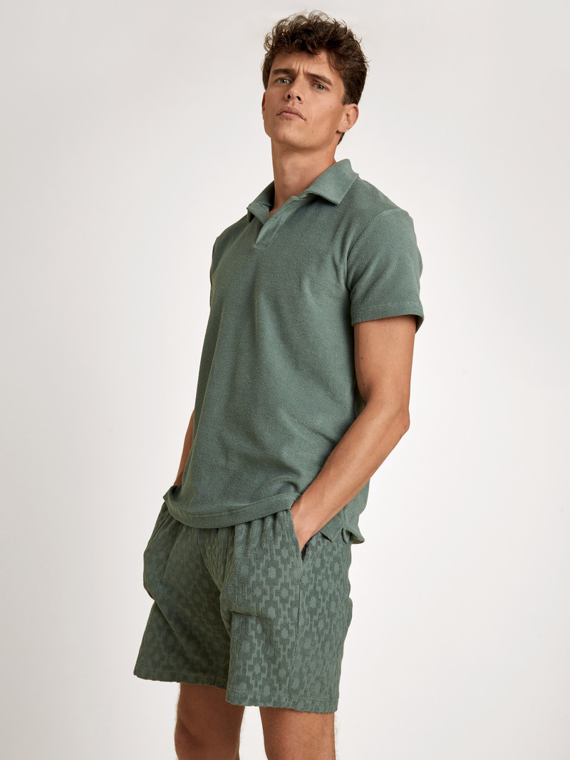 Summer Outfits Uomo Calida Rmx Lounge Holiday Poloshirt Verdi | 0173-NBYUQ