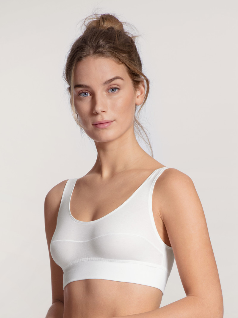 Yoga Donna Calida Elastic Bustier Weiss | 6591-TFJWV