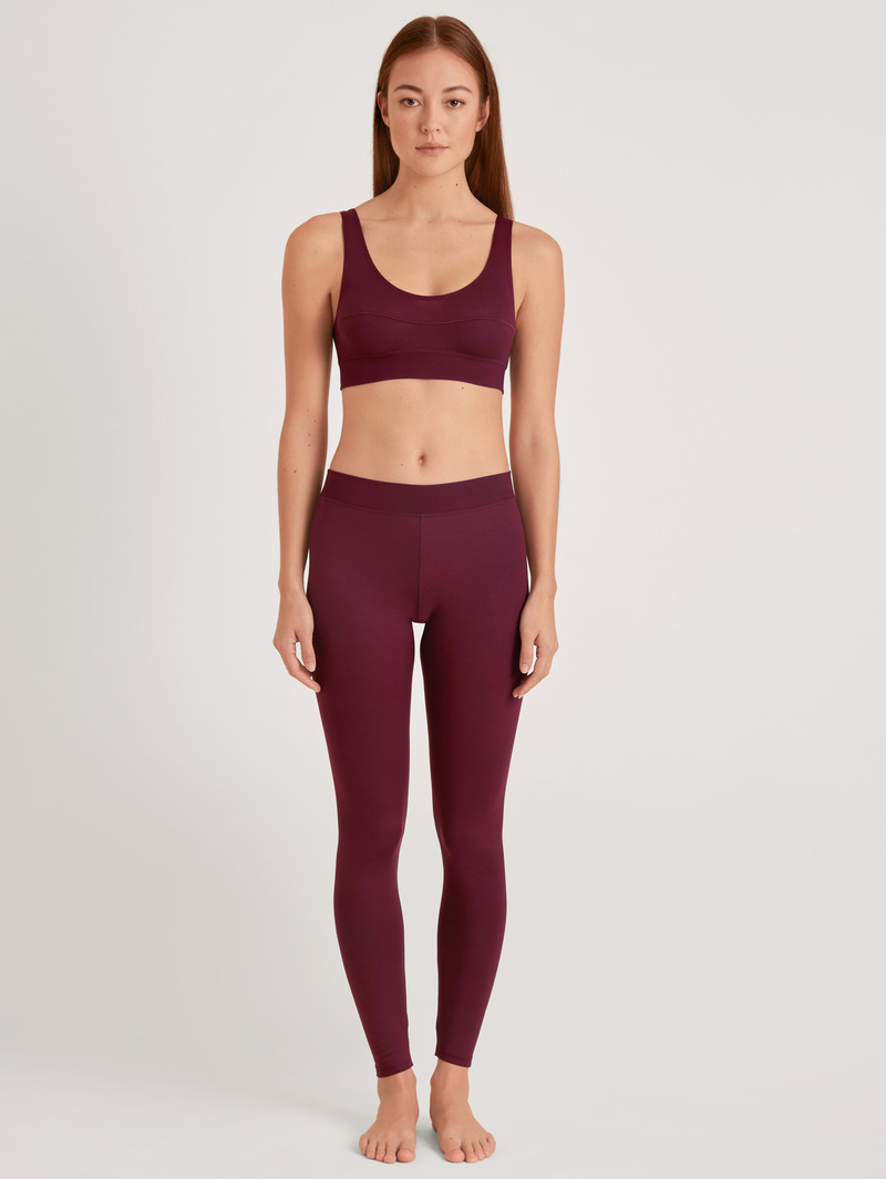 Yoga Donna Calida Elastic Leggings Rosse | 9345-BXUHQ