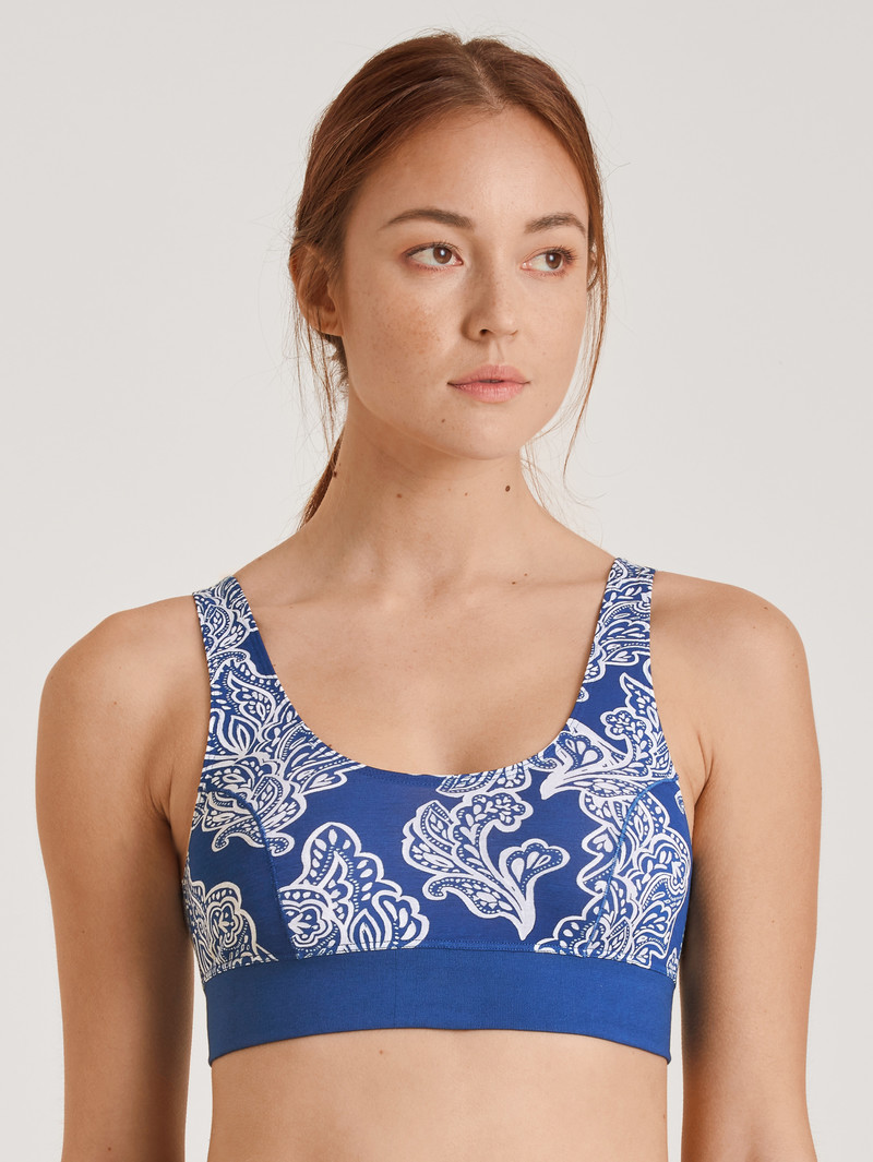 Yoga Donna Calida Elastic Trend Bustier Blu | 4783-AQVWS